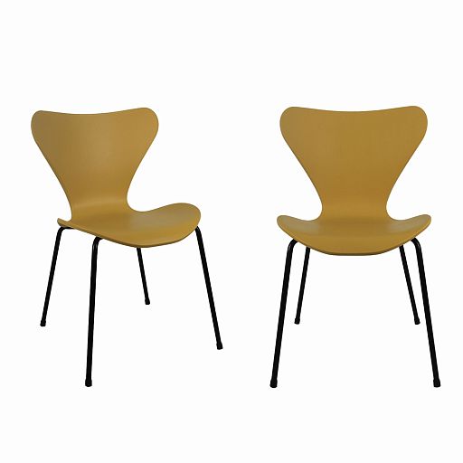 Комплект из 2-х стульев Seven Style горчичный с чёрными ножками - изображение 1