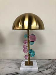 Лампа настольная MOLECULE с разноцветными шарами, 30х51 см, золото - изображение 3