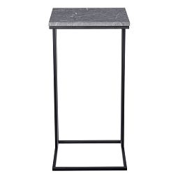 Придиванный столик Loft 35x35см, серый мрамор с чёрными ножками - изображение 2