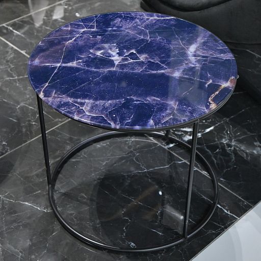 Набор кофейных столиков Tango темно-синий с чёрными ножками, 2шт - изображение 11