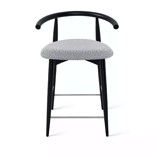 Полубарный стул Fabricius, бук натуральный черная эмаль, шенилл серый - изображение 1