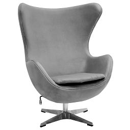 Кресло EGG STYLE CHAIR серый, искусственная замша - изображение 1