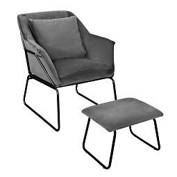 Комплект кресло ALEX и оттоманка ALEX серый - изображение 1