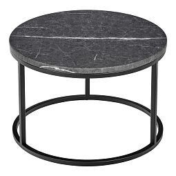 Набор кофейных столиков Tango серый мрамор с чёрными ножками, 2шт - изображение 5