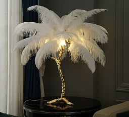 Лампа настольная с перьями FEATHER LAMP, Цвет: белый - изображение 1