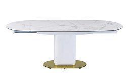 Стол обеденный раскладной Атриум MC22122DT, 140(200)х100х77 см, белый мрамор - изображение 3