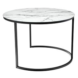 Набор кофейных столиков Tango белый мрамор с черными ножками - изображение 5