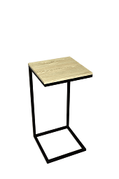 Стол в стиле лофт 35х35х71,6 см, МДФ, металл, светлое дерево - изображение 3