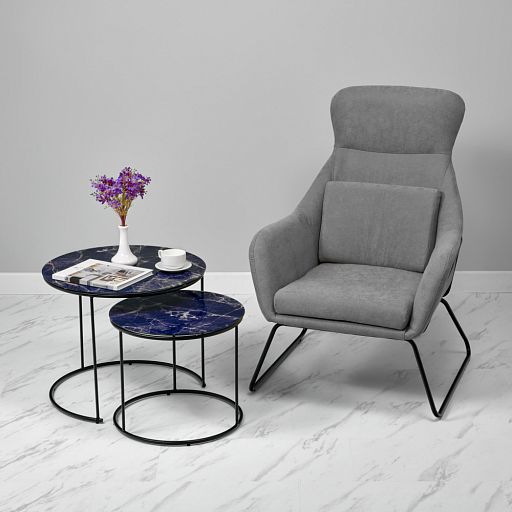 Набор кофейных столиков Tango темно-синий с чёрными ножками, 2шт - изображение 10