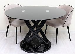 Стол обеденный Ореон F-1206, 122х122х76 см, черный - изображение 2