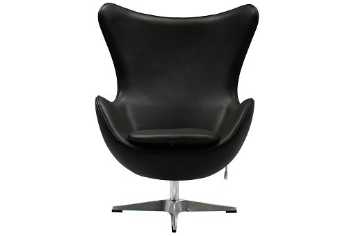 Кресло EGG STYLE чёрный, натуральная кожа - изображение 2