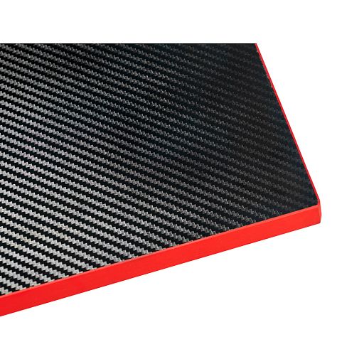 Компьютерный геймерский стол Basic 110х59х75см c полкой для монитора 40х20см, подстаканником, крючком для наушников, карбон чёрный красный - изображение 6