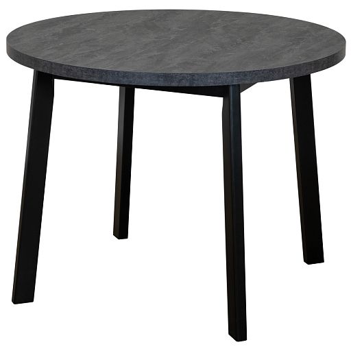 Стол Next круглый раскладной 100-130x100x76,5см, Угольный камень, чёрный - изображение 1