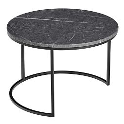 Набор кофейных столиков Tango серый мрамор с чёрными ножками, 2шт - изображение 4