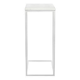 Придиванный столик Loft 50x30см, белый мрамор с белыми ножками - изображение 4