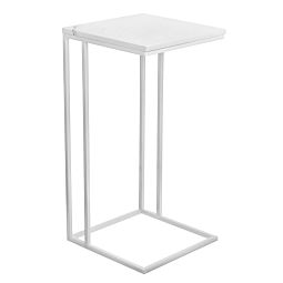 Придиванный столик Loft 35x35см, белый мрамор с белыми ножками - изображение 1