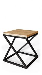 Стол в стиле лофт 50х50х53,2 см, МДФ, металл, светлое дерево - изображение 1