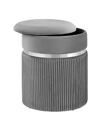 Пуф Миранда с ящиком серебро велюр серый - изображение 3