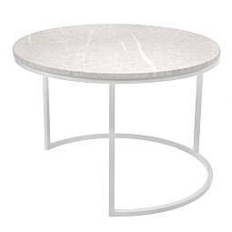 Набор кофейных столиков Tango бежевый мрамор с белыми ножками, 2шт - изображение 4