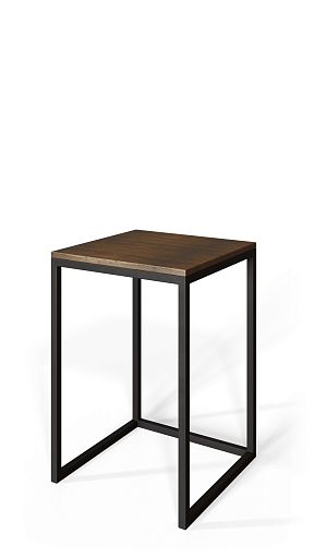 Стол в стиле лофт 35х35х59,6 см, МДФ, металл, темное дерево - изображение 1