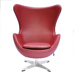 Кресло EGG STYLE CHAIR красный, натуральная кожа - изображение 2