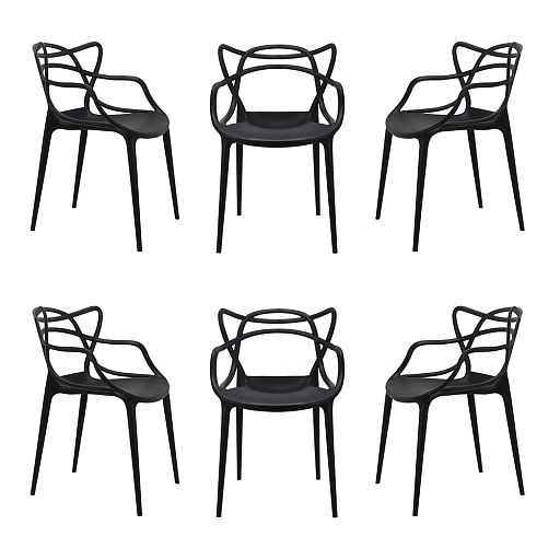 Комплект из 6-ти стульев Masters чёрный - изображение 1