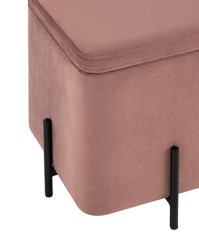 Пуф Грейс квадрат с ящиком велюр пыльно-розовый - изображение 5