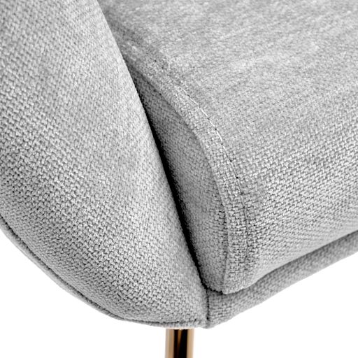 Стул-полукресло Martin серый шенилл с золотыми ножками - изображение 6